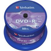 Диск DVD+R 4.7Gb Verbatim 43550 16x Cake Box 50шт