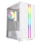 Корпус ATX без БП Powercase Mistral Evo White CMIEW-F4S Tempered Glass, 1x 120мм PWM ARGB вентилятор + ARGB Strip + 3x 120мм PWM non LED fan, белый