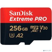 Карта памяти microSDXC 256Gb SanDisk SDSQXCD-256G-GN6MA Class 10 UHS-I A2 C10 V30 U3 Extreme Pro SD адаптер 200MB/s
