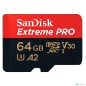 Карта памяти microSDXC 64Gb SanDisk SDSQXCU-064G-GN6MA Class 10 UHS-I A2 C10 V30 U3 Extreme Pro 200MB/s