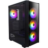 Корпус ATX Без БП 1STPlayer Fire Dancing V4-G-4F1 закаленное стекло, 4x120мм LED fans