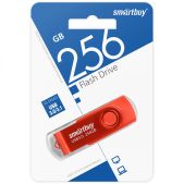 Устройство USB 3.0 Flash Drive 256 Gb SmartBuy Twist Red SB256Gb3TWR пластик-металл/поворотная, R/W 90/40Mb