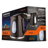 Чайник Centek CT-0041 Black 2.0л, открывание кнопкой