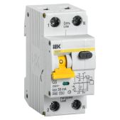Выключатель дифференциального тока IEK АВДТ 32 MAD22-5-006-C-30 6A тип C 6kA 30мА A 1П+Н 230В 2мод белый, автомат