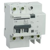 Выключатель дифференциального тока IEK АД12 Generica MAD15-2-050-C-100 50A тип C 4.5kA 100мА AC 2П 230В 4мод серый, автомат