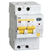 Выключатель дифференциального тока IEK АД12М MAD12-2-016-C-030 16A тип C 4.5kA 30мА A 2П 230В 3мод белый, автомат
