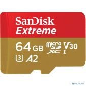 Карта памяти microSDXC 64Gb SanDisk SDSQXAH-064G-GN6GN Class 10 UHS-I A2 C10 V30 U3 Extreme 170MB/s