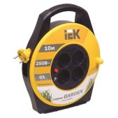 Сетевой удлинитель IEK Garden WKP23-06-04-10 10м, 4 розетки, черный/желтый пакет