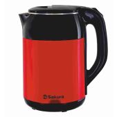 Чайник Sakura SA-2168 BR 1.8 кВт, 1.8л ЗНЭ, двойная стенка нержавеющий корпус, черно-красный