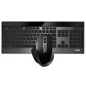 Комплект беспроводной (клавиатура + мышь) Rapoo 9900M BLACK черный USB Bluetooth/Радио slim