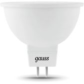 Лампа светодиодная Gauss Black 5Вт цок.:GU5.3 рефлектор 12B 4100K св.свеч.бел.ней. MR16 (упак.:10шт) (201505205)