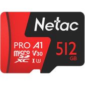 Карта памяти MicroSDXC 512Gb Netac NT02P500PRO-512G-R P500 Extreme Pro + adapter Class 10