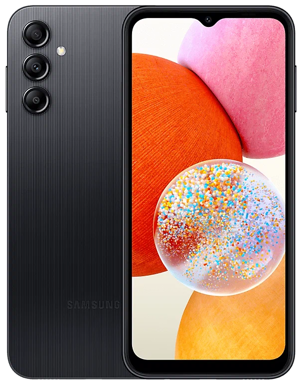 Смартфон Samsung SM-A145 Galaxy A14 64Gb 4Gb черный 3G 4G 2Sim 6.6" 1080x2408 Android 13 50Mpix 802.11 a/b/g/n/ac NFC GPS GSM900/1800 GSM1900 microSD max1024Gb