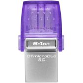 Устройство USB 3.0 Flash Drive 64Gb Kingston DTDUO3CG3/64GB DataTraveler microDuo 3C фиолетовый