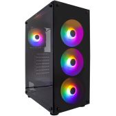 Корпус ATX без БП 1STPlayer Fire Dancing V3-B-4F1 TG /4x120мм LED fans