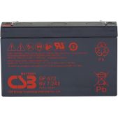 Аккумулятор CSB GP672, напряжение 6В, емкость 7.2Ач (разряд 20 часов), макс. ток разряда (5 сек.) 100/130А, ток короткого замыкания 259А, макс. ток заряда 2.16A, свинцово-кислотная