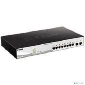 Коммутатор D-Link DGS-1210-10MP/FL1A Managed L2 Switch 8x1000Base-T PoE, 2x1000Base-X SFP, PoE Budget 130W, Surge 6KV, CLI