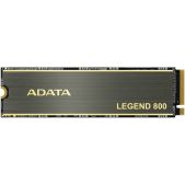 Накопитель SSD 1000Gb ADATA ALEG-800-1000GCS Legend 800, M.2 (22x80mm), NVMe 1.4, PCIe 4.0 x4, 3D NAND, R/W 3500/2200MB/s, IOPs н.д./н.д., TBW 600, DWPD 0.55, with Heat S