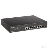 Коммутатор D-Link DGS-1100-10MPPV2/A3A EasySmart L2 8х1000Base-T PoE, 2x1000Base-X SFP, PoE Budget 242W, 2 PoE ports 802.3bt (90W)