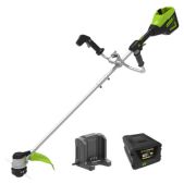 Триммер аккумуляторный Greenworks 2108407UB GD60BCB 60В 40см бесщеточный с АКБ и ЗУ, с велосипедной ручкой
