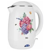 Чайник BQ KT1702P Белый Цветы 2200Вт, 1.2л двойной корпус