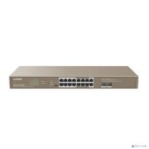 Коммутатор Tenda TEG1118P-16-250W Ethernet 16GE+2SFP с 16-портовым PoE