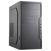 Корпус mATX 450W Foxline FL-733R-FZ450R-U32-NR black, w/PSU 450W 12cm, w/2xUSB2.0, w/2xUSB3.0, w/P-lock, w/E-lock support, w/rear LED