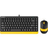 Комплект клавиатура + мышь A4-Tech Fstyler F1110 черный-желтый USB мультимедийная F1110 BUMBLEBEE