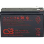 Аккусулятор CSB HRL1234W F2 FR напряжение 12В, емкость 8.5Ач разряд 20 часов, 34Вт/Эл при 15-мин. разряде до U кон. - 1.67 В/Эл при 25 °С, макс. ток разряда 5 сек. 130А, ток короткого замыкания 367А, макс. ток заряда 3.4A, свинцово-кислотная