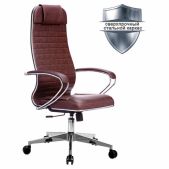 Кресло офисное Метта К-6 темно-коричневое, рецик. кожа, сиденье и спинка мягкие