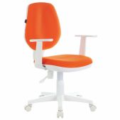 Кресло Brabix Fancy MG-MG-201W 532410 с подлокотниками, пластик белый, оранжевое,,