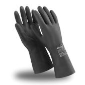 Перчатки неопреновые Manipula CG-973 ХИМОПРЕН, хлопчатобумажное напыление, К80/Щ50, размер 8-8.5 M, черные