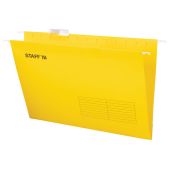 Папки подвесные Staff 270935 A4/Foolscap 404х240мм до 80л, комплект 10 шт, желтые, картон