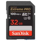 Карта памяти SDHC 32Gb SanDisk Extreme Pro SDSDXXO-032G-GN4IN Class 10 V30 UHS-I U3 100/90MB/s