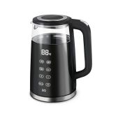 Чайник BQ KT1705P черный 2.2кВт, 1.7л стекло-платсик, поддрежка темп-ры