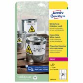 Этикетка самоклеящаяся Avery Zweckform L4773-20 63.5х33.9мм, полиэстер, белая, 20 листов х24 шт.