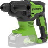Перфоратор GreenWORKS GD24SDS1 3803107 бесщеточный, аккумуляторный, без АКБ и зарядного устройства, 24V, 1.2Дж