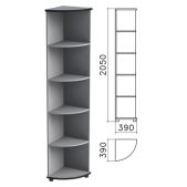 Шкаф Монолит УМ46.11 стеллаж угловой, 390х390х2050мм, 4 полки, цвет серый