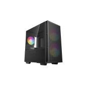 Корпус mATX без БП, Deepcool CH360 боковое окно закаленное стекло, 2x140мм ARGb LED вентилятор спереди и 1x120мм ARGb LED вентилятор сзади, черный