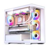 Корпус mATX без БП Jonsbo D300 White боковая панель из закаленного стекла, белый