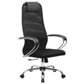 Кресло Brabix 532911 Premium Ultimate EX-800 черное, хром, плотная двойная сетка Х2