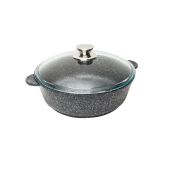 Жаровня Victoria by InHome G1028G Гранит O28 + стеклянная крышка