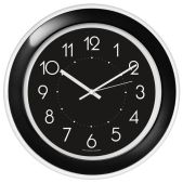 Часы настенные TroykaTIME Troyka 122201202, круг, черные, черная рамка, 30х30х3.8 см