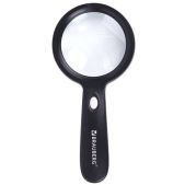 Лупа просмотровая Brauberg 455928 с LED-Подсветкой, Ø90мм, увеличение х10, корпус черный