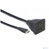 Разветвитель HDMI Cablexpert DSP-2PH4-002, HD19F/2x19F, 1 компьютер => 2 монитора, пассивный, Full-HD, 3D, 1.4v