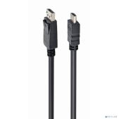 Кабель Cablexpert DisplayPort->HDMI, 10м, 20M/19M, черный, экран, пакет CC-DP-HDMI-10M