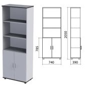Шкаф Монолит, 740х390х2050мм, цвет серый, полузакрытый, комплект