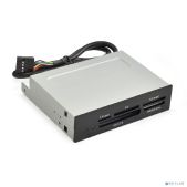 Картридер Exegate EX283581RUS USB 2.0 <CR-415> 3.5, мультиформатный: CF/SD/MMC/MS/MS Duo/MS pro/T flash, черный, металл