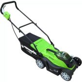 Газонокосилка аккумуляторная Greenworks G40LM35K4 2501907UB с АКБ 4Ач и Зарядное устройство, 40В, 35см, высота 20-70мм 5 уровней, 40л, 3500об/мин, 15кг, мульчирование