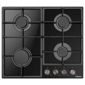 Варочная газовая панель ЛHansa BHKS630540 4 газовых конфороки 1х5.3см, 2х7,3cм, 1х9.8см, ЧУГУННЫЕ РЕШЕТКИ, автоподжиг, газ-контроль, черный